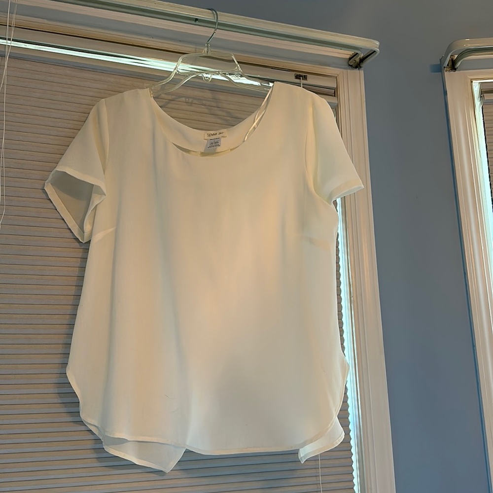 Nordstrom white top, split back